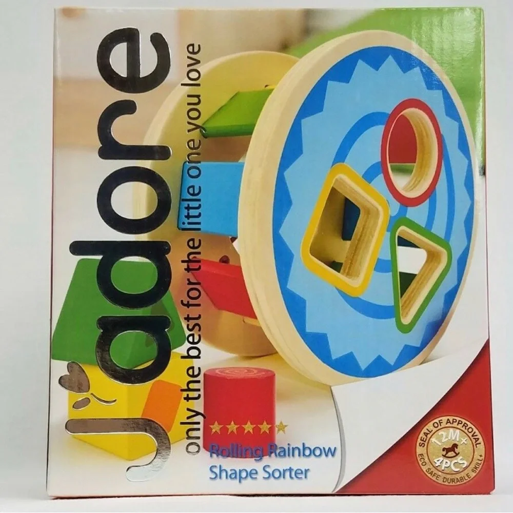 J’ADORE ROLLING RAINBOW WOODEN SHAPE SORTER